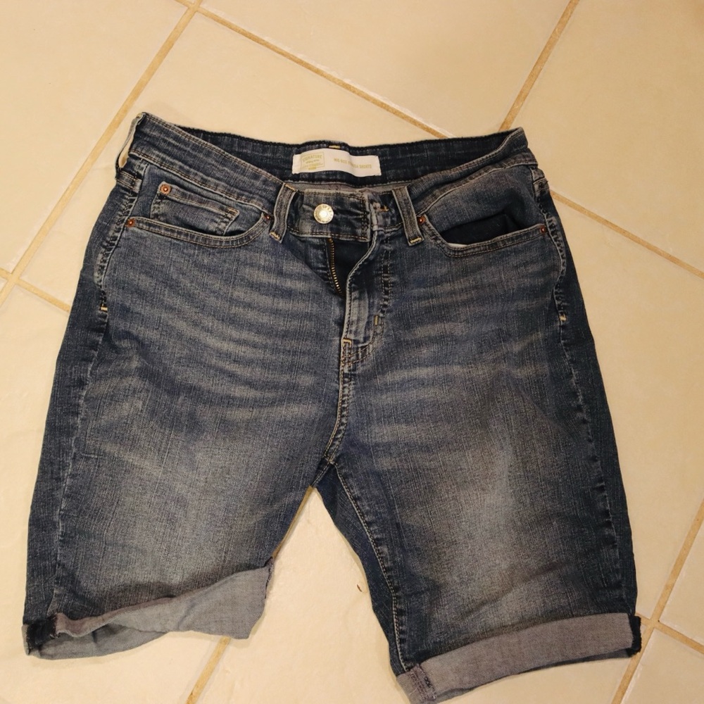Signature by Levi Strauss Mid Rise Bermuda Shorts - Dark Blue